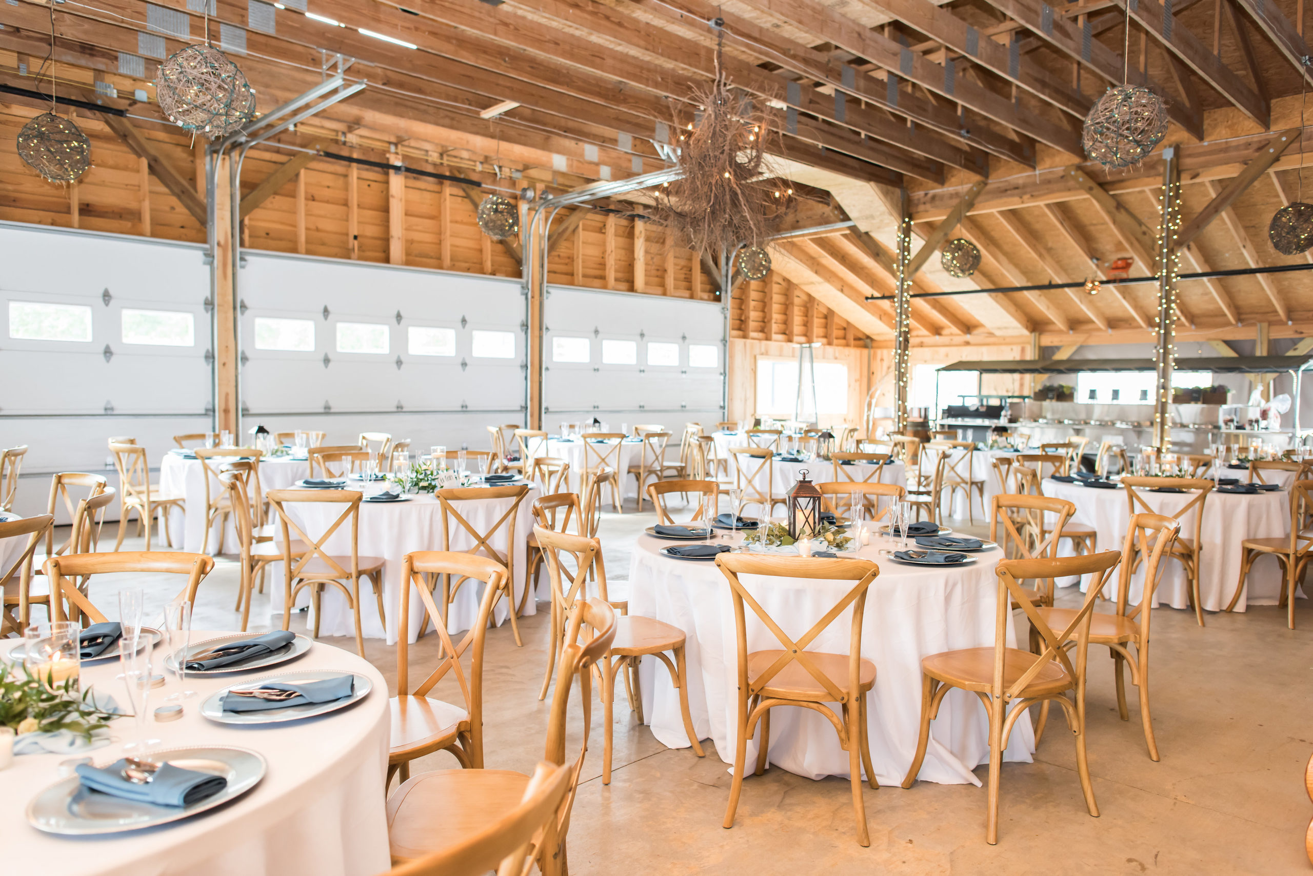 Timeless Love NC Wedding | Dusty Blue rustic elegant wedding | guest table | tablescape