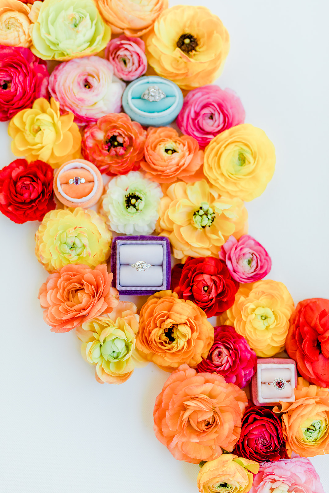 Bright + Cheerful Garden Elegance of Artmosphere — floral + ring wedding flat lat design