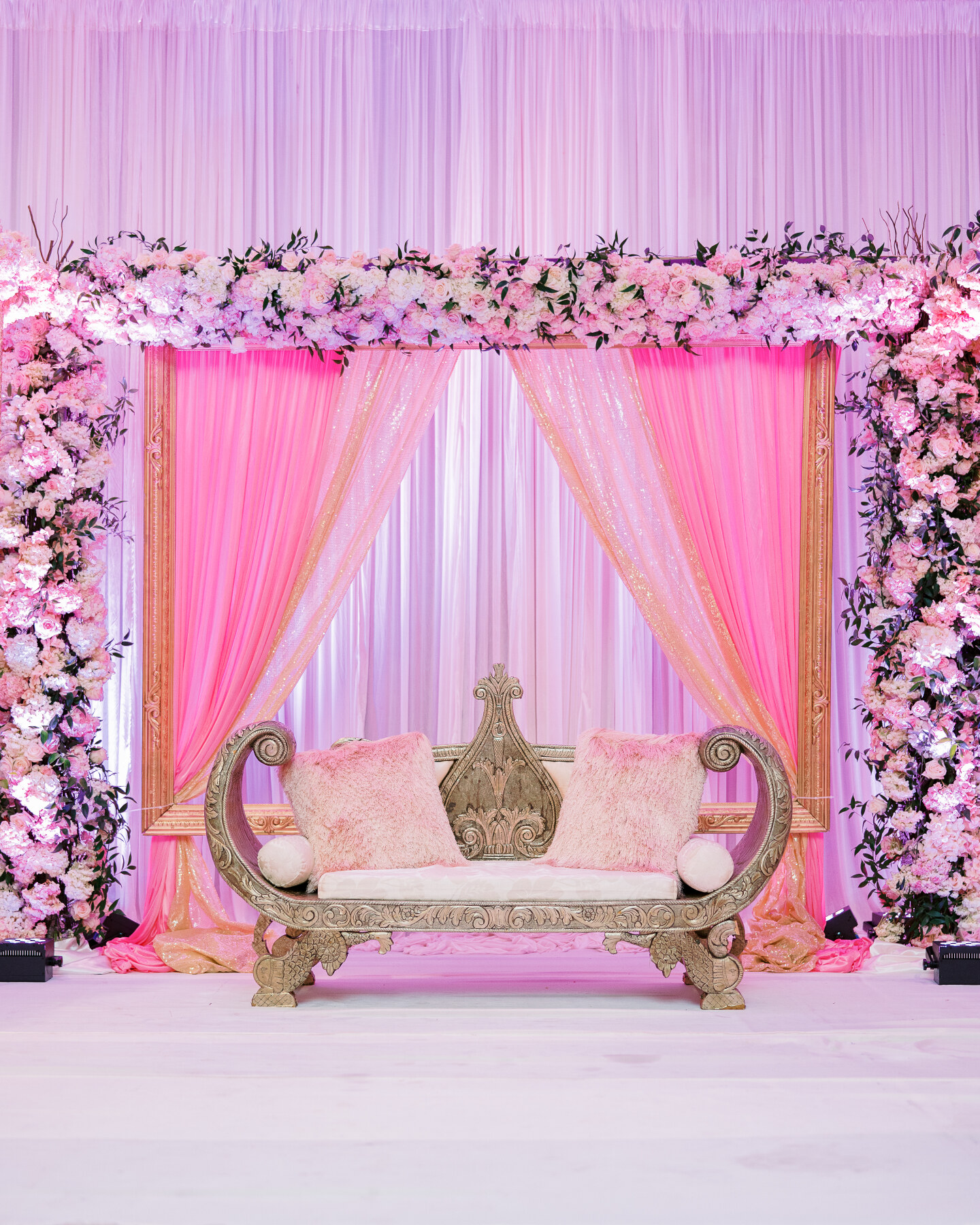 Ananya + Harsh Reception Stage decor Katen Shah Designs captured by Jamie Vinson Photography